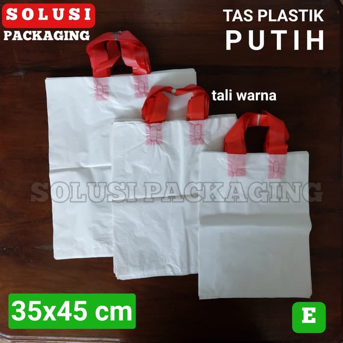 

ISI 100CS TAS PLASTIK PUTIH 35x45CM TALI/KANTONG PLASTIK PACKING BAG TAS PRODUK