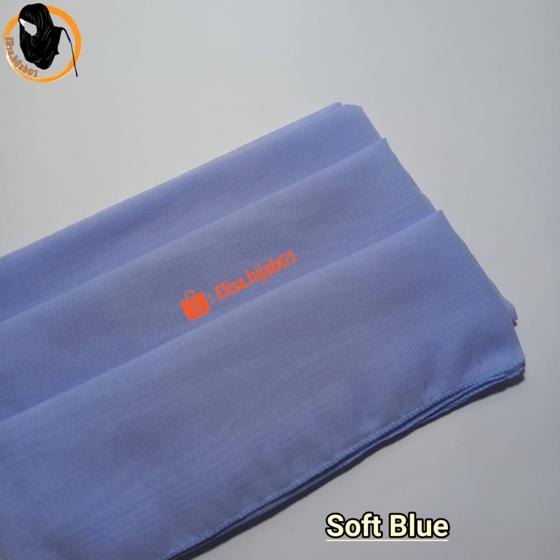 [ COD ] Hijab Bella Square Premium Hijab Segiempat-Soft Blue
