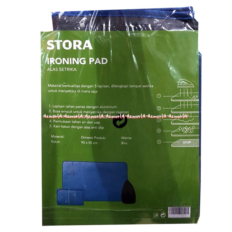 Stora Iron Pad Alas Strika Gosok Bahan Silicon 90x55cm Alas Meja Gosokan Setrika Kris Ironing Pad Alas Anti  Slip