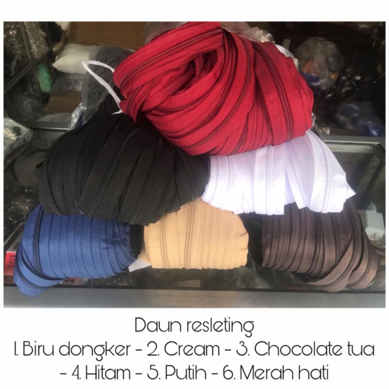 daun sleting tas no.5 / daun resleting nylon no. 5 / roll