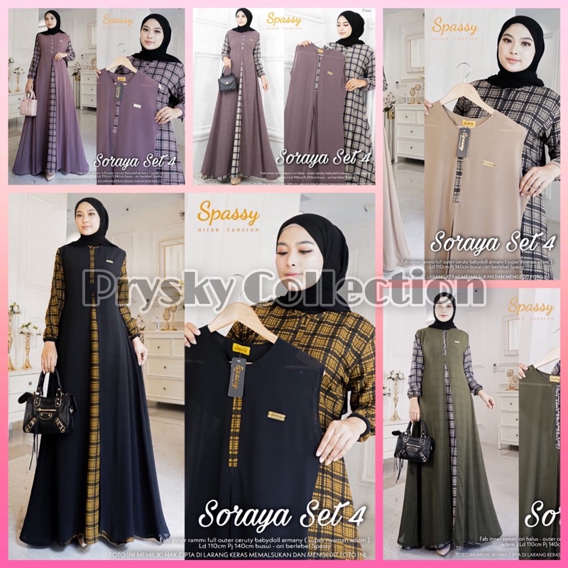 SORAYA SET 4 BY SPASSY ORIGINAL - GAMIS SPASSY ORI TERBARU LD 110 CM
