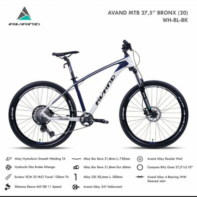 Sepeda Gunung 27.5inch MTB AVAND BRONX 11speed Hydraulic