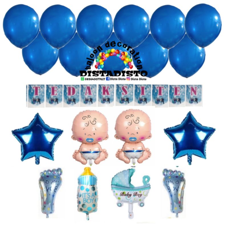 dekorasi balon paket tedak siten (free lem balon)