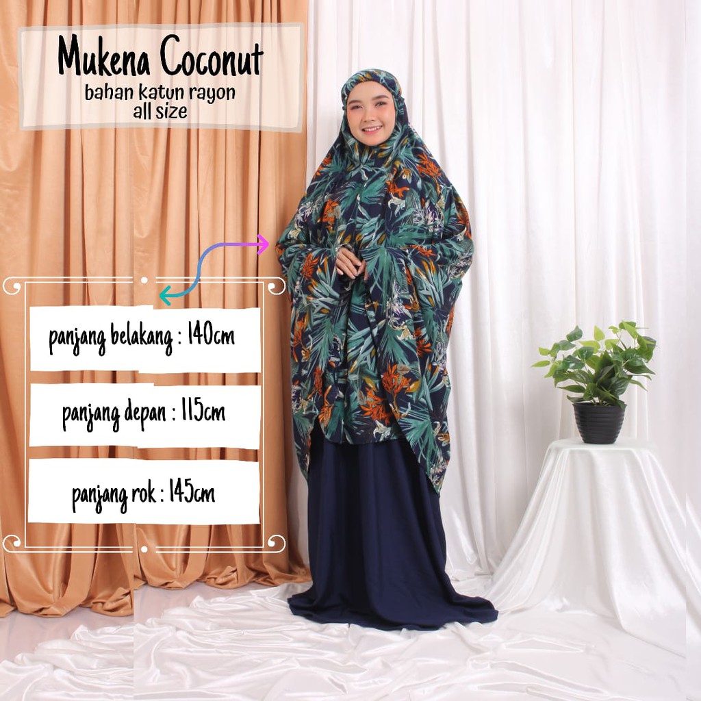 Mukenah Coconut Mukena Dewasa Termurah Bahan Katun Rayon Premium Adem Nyaman Dipakai | Bisa Cod