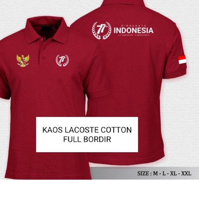 KAOS HUT RI 77 KAOS POLO SHIRT HUT KEMERDEKAAN RI 77 KAOS BORDIR HUT RI 77. ,,