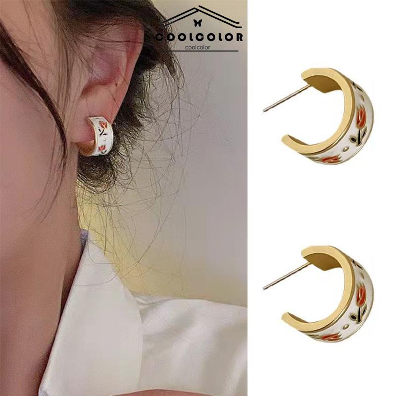 COD❤️1Sepasang Anting 925 perak Anti Karat Dan Anti Luntur Retro Wanita Murah Import Aksesoris Perhiasan Ready Stock