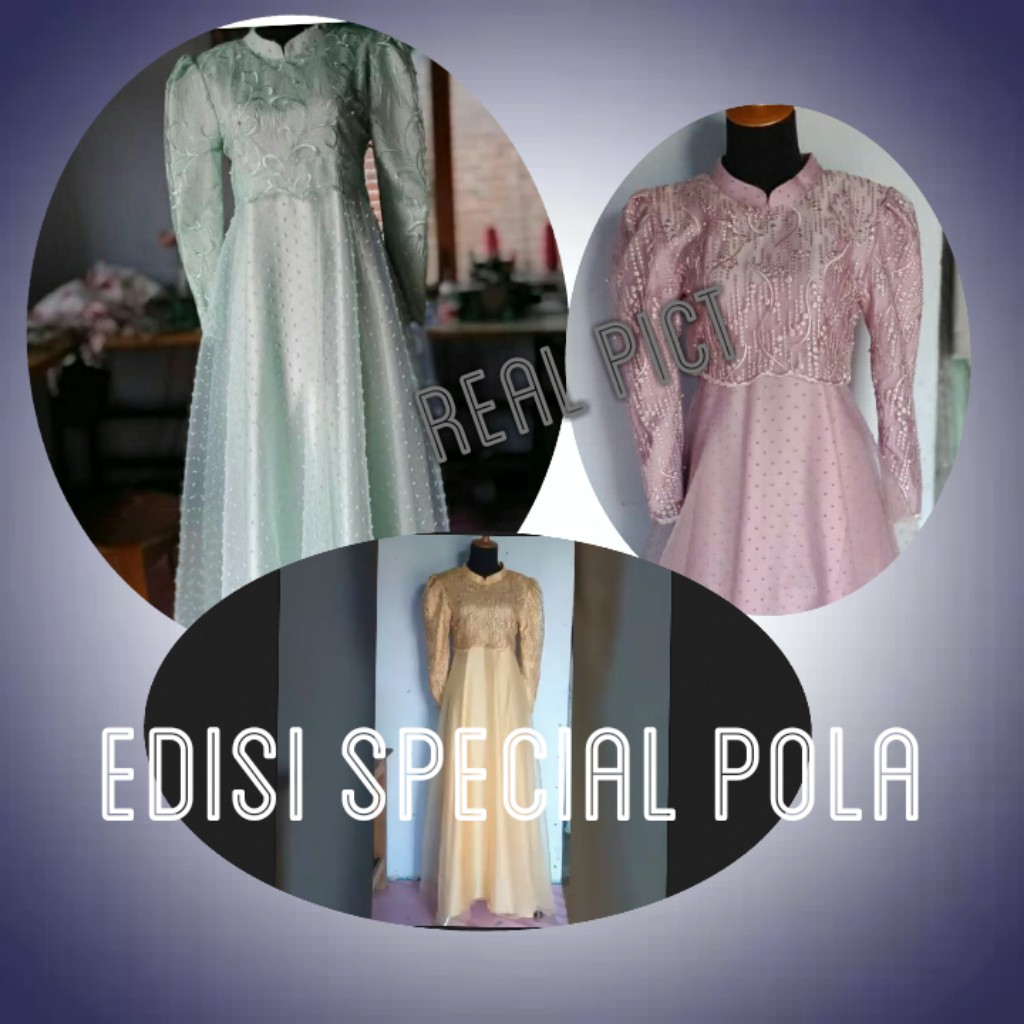 POLA JIPLAK GAMIS PESTA/POLA INSTAN GAMIS/PESTA/WANITA/DEWASA/MODERN