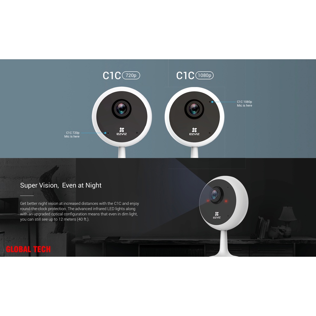 EZVIZ C1C-B CAMERA CCTV WIFI 2MP WIRELESS IP CAMERA HD 1080P