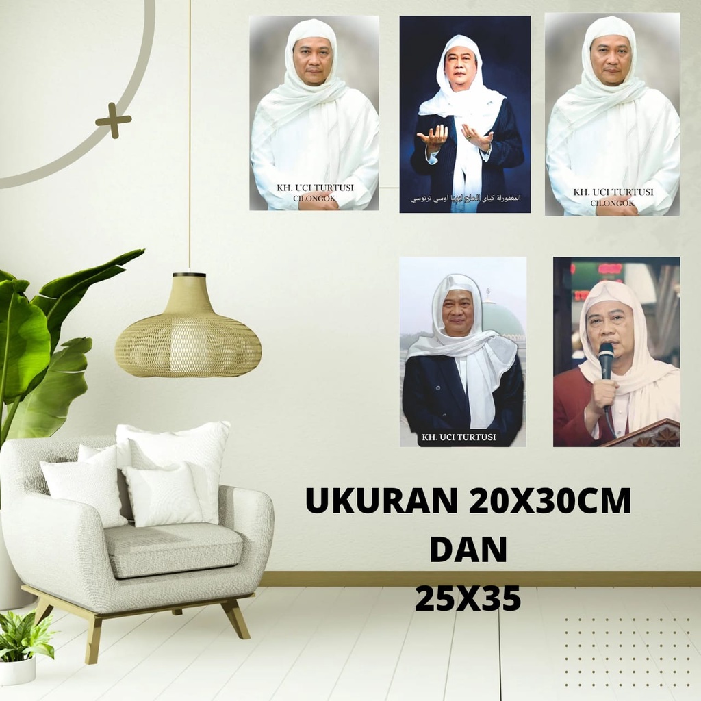 FOTO ABAH UCI CILONGOK 20X30 DAN 25 X 35CM PLUS BINGKAI KAYU MDF