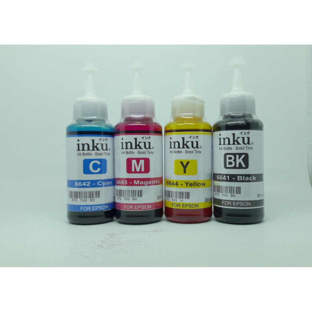 Tinta Dye INKU For Epson @ 80ml (Harga 1 Set / 4 Botol)
