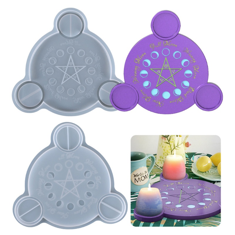 SIY  Tarot Candle Holder Durable Unique Candlestick Altar Plate Molds for Candles Best Gift for Family or Friend Making Mold