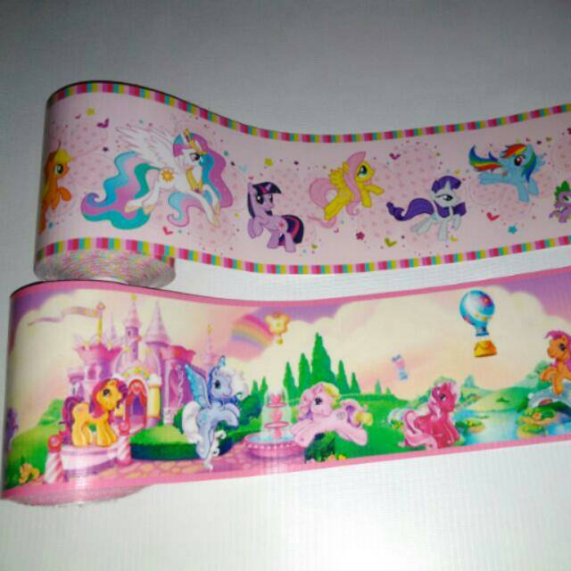 Wallborder Wallpaper Dinding Tembok Kuda Unicorn Horse My Little Pony Roll Panjang 12 Meter X 10 Cm