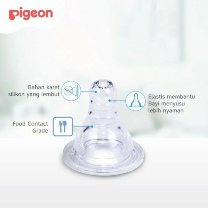 PIGEON Paket Beli 2 Gratis 1 Botol PP 50ml Nipple Peristaltic Dot Bayi