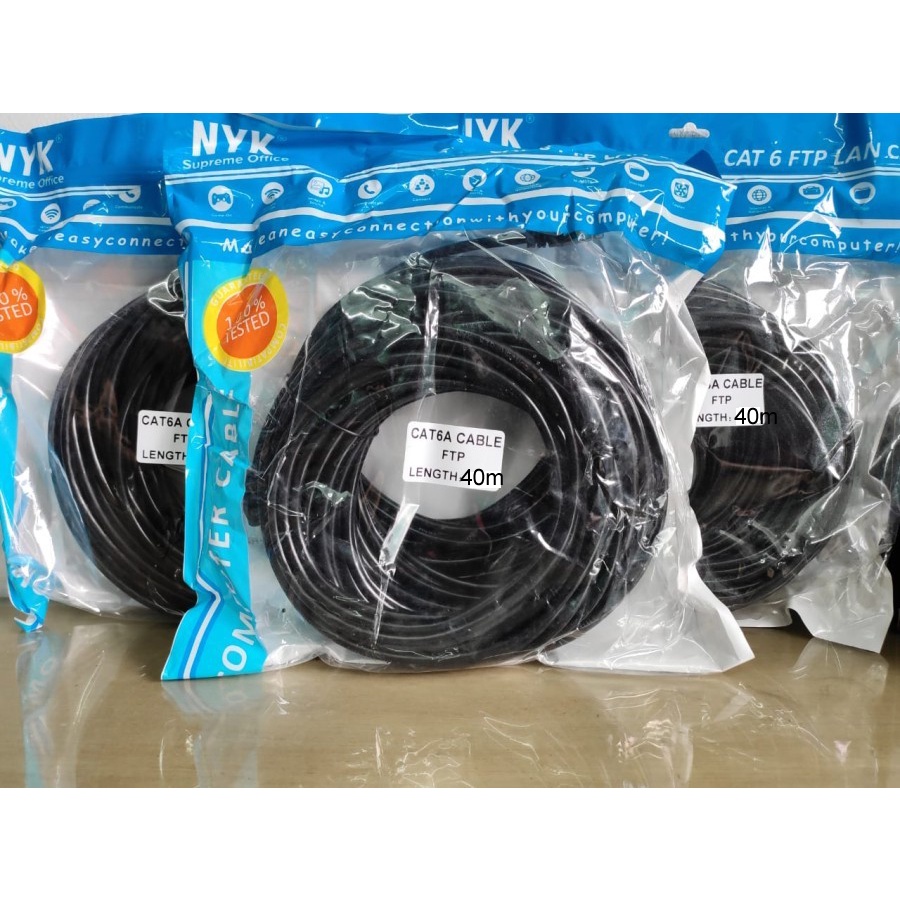 kabel LAN Outdoor FTP 40m 40 meter CAT6 CAT 6 JACK Metal Siap pakai