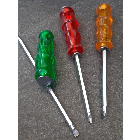 Obeng ketok bolak balik / Screwdriver twoways/BENG KETOK TEMBUS TRANSPARANT/THRU SCREWDRIVER SERBAGUNA