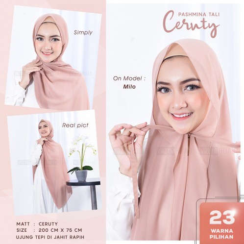 KERUDUNG PASHMINA TALI DIAMOND STRECH / JILBAB PASHMINA INSTAN [180X75CM] TERMURAH BISA COD