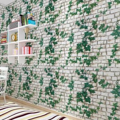 BAYAR DITEMPAT-WALLPAPER STICKER TERMURAH 45cm X 5m MOTIF BATA DAUN
