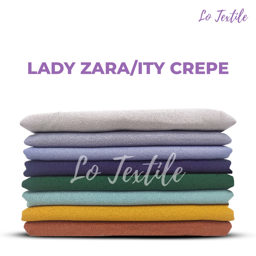 Kain Lady Zara Ity Crepe Premium 0.5 Meter - Bahan Lembut Stretch Bahan Gamis Murah