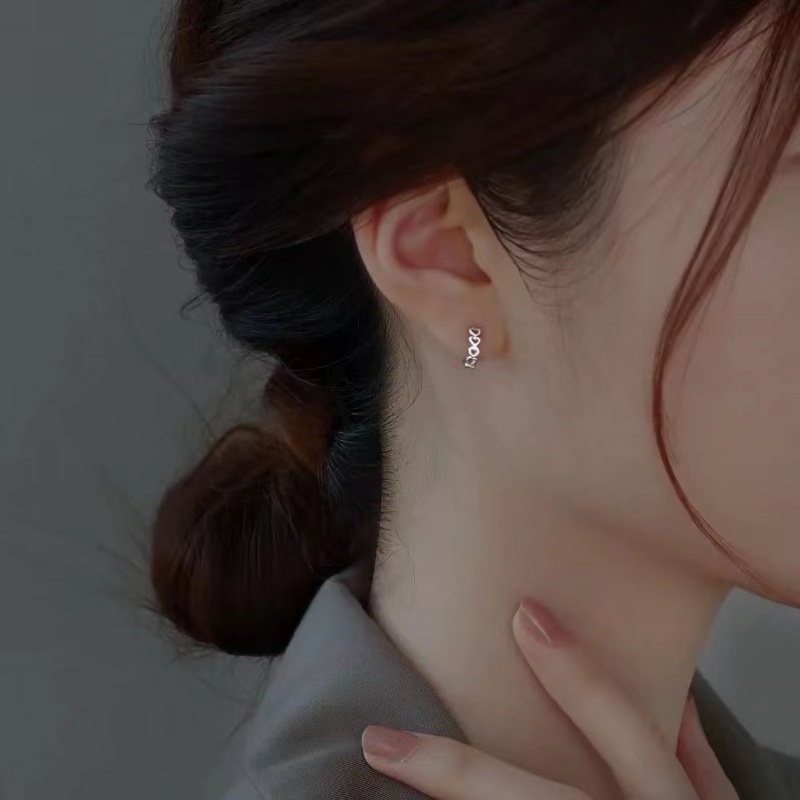 Papaozhu Trendi s925 Perak Infinity Terkait Berongga Jantung Hoop Anting Untuk Wanita Perempuan Sederhana Fashion Kecil Bulat Anting-Anting Kasual Perhiasan Aksesoris