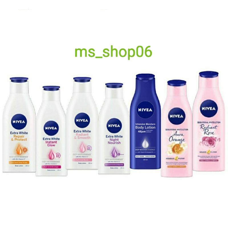Nivea Body Lotion Extra / White Sensational Daily Protection / 200 ml / 400 ml