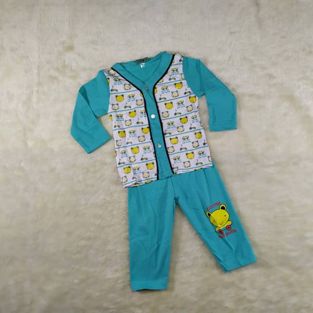 Ss#171 Setelan Piyama Anak Size 0-9bulan Bahan Kaus / Setelan Baju Tidur Bayi / Piyama Kancing