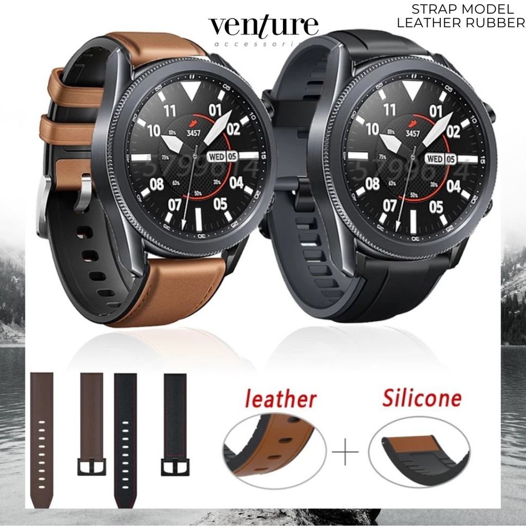 STRAP SAMSUNG GALAXY WATCH 3 41MM 20MM MODEL LEATHER RUBBER