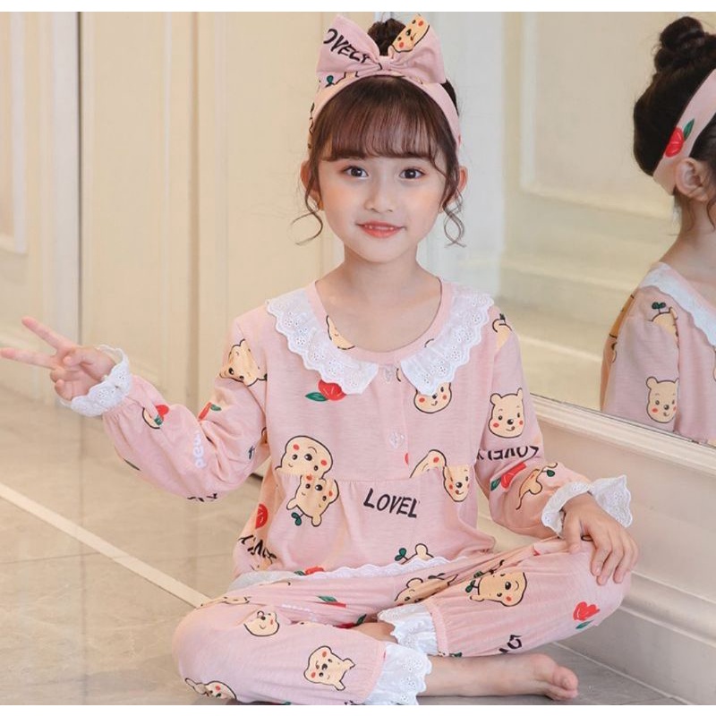 Baju tidur pp/cp anak perempuan import murah pakaian rumah import  2-13thn C15-A8