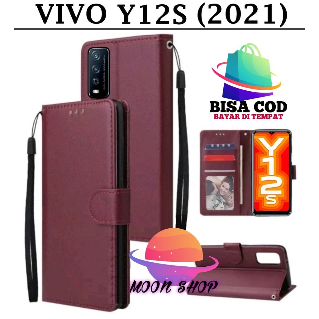 VIVO Y12S (2021) FLIP LEATHER CASE PREMIUM-FLIP WALLET CASE KULIT UNTUK VIVO Y12S (2021) - CASING DO
