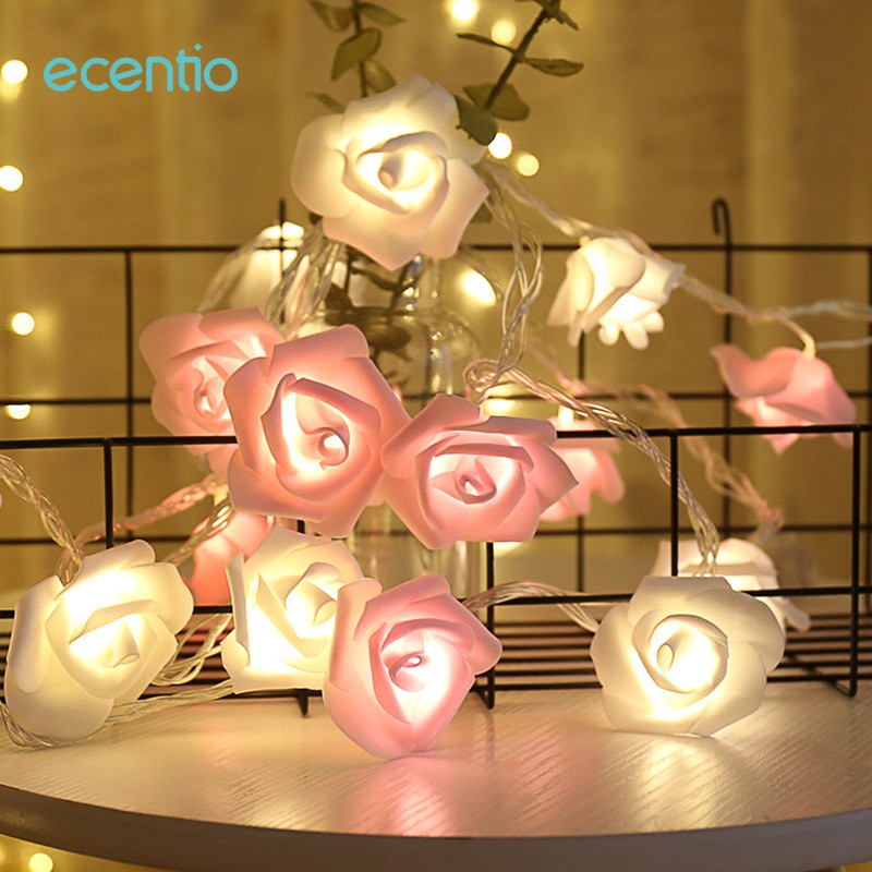 

Ecentio 3M Rose Lampu LED Fairy String bunga Rose cocok untuk Pesta Wedding Natal