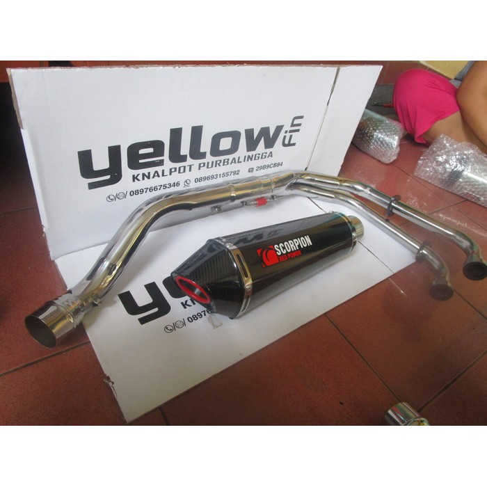 Knalpot Scorpion fullsystem untuk Yamaha R25 / Ninja 250 fi/carbu