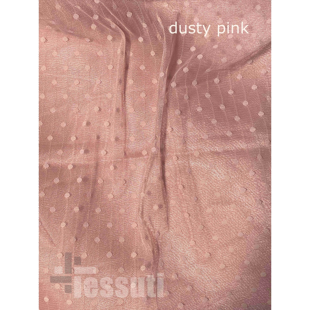KAIN TILE HALUS DOT / BINTIK / SOFT TULLE POLKADOT-dusty pink
