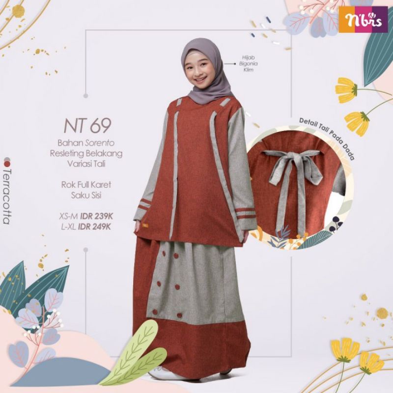 [COD BAYAR DITEMPAT] BAJU SETELAN MUSLIM ANAK REMAJA TERBARU NIBRAS TEEN  NT 69 / NT 71 SETELAN ATAS