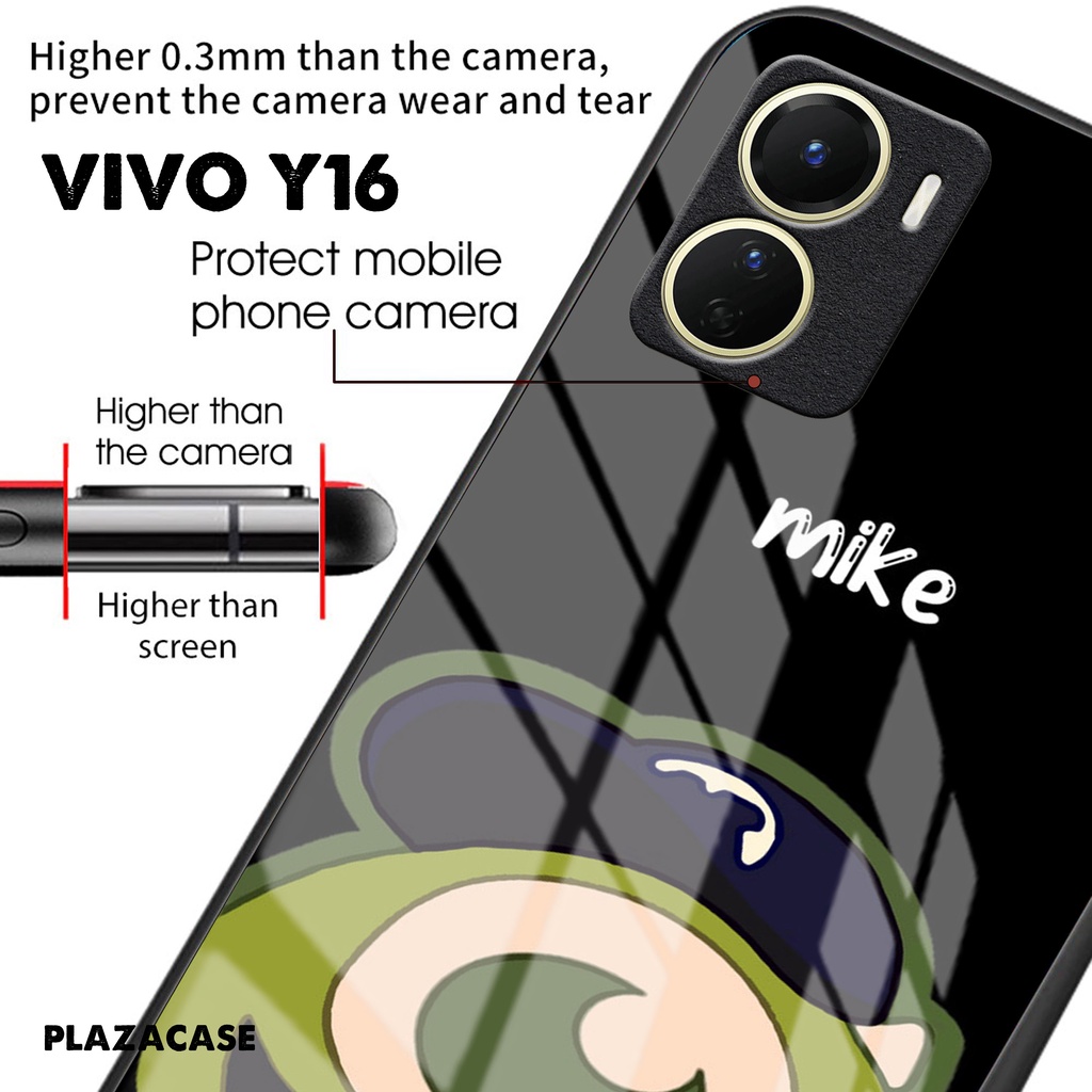 Softcase Glass Kaca [K125] VIVO Y16 2022 KAMERA | ALL TYPE | PROTEK Terbaru Casing Handphone | Pelindung Handphone | Aksesoris Handphone | Plazacase.id