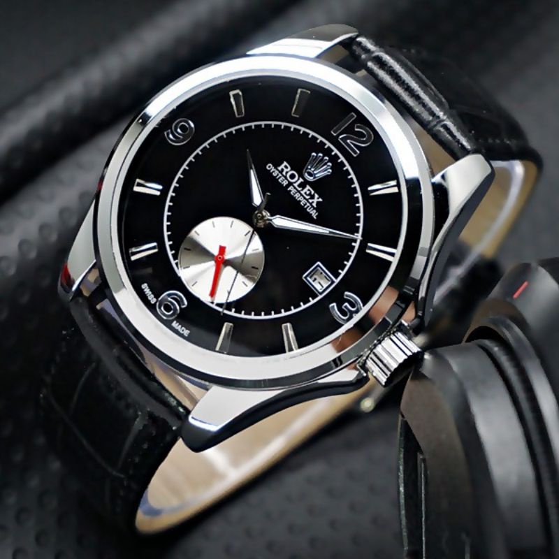 Original Jam Tangan Pria Automatic Rolex Bigclass Kulit Otomatis Premium Kekinian