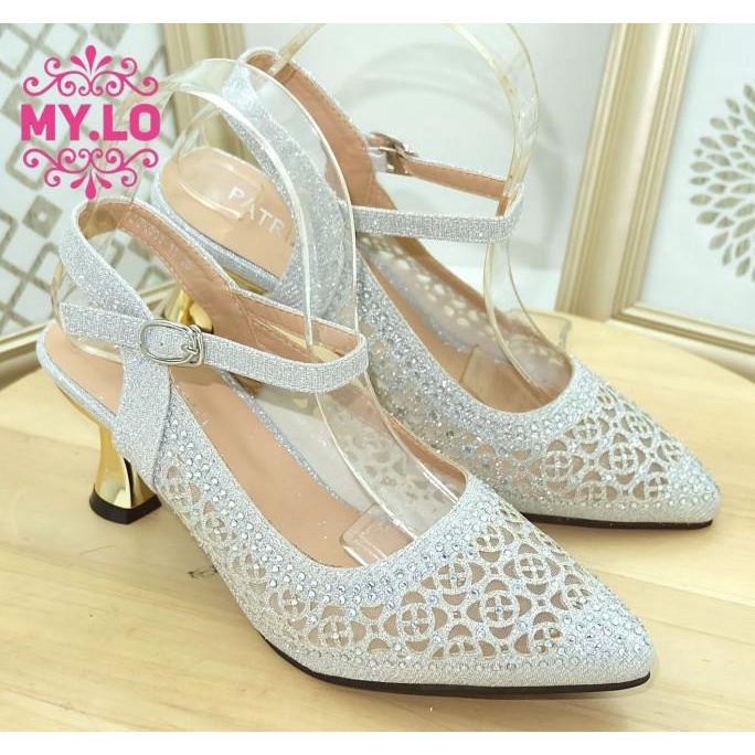 SEPATU WEDGES PESTA WEDDING WANITA IMPORT REDWINE MS8A17 PROMO