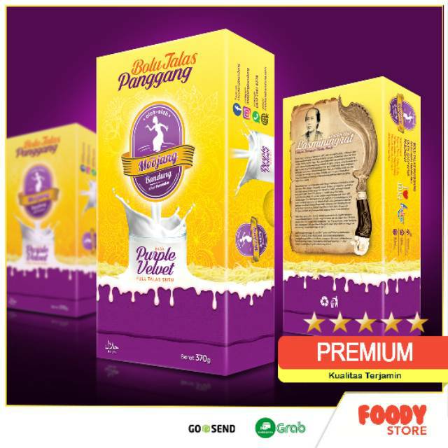 Bolu susu panggang purple velvet Moojang Bandung bolu talas keju khas Bandung topping Keju
