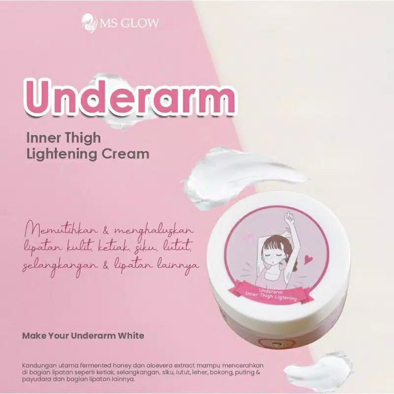 MS Glow Under Arm Cream Pemutih Ketiak Krim Pemutih Ketiak Cream Pencerah Ketiak Krim Original Asli