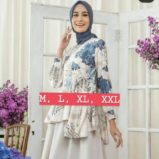 Melati blouse wearingklamby creamy blue M L XL XXL