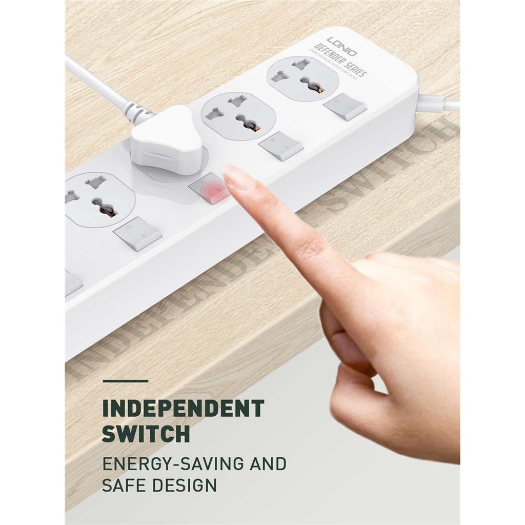 LDNIO SC4408 - Power Strip with 4 Universal Plug and 4 USB Port - Stop Kontak dengan port USB