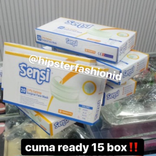 READYSTOCK SENSI SURGICAL MASK CORONA KORONA MASKER N95 HIJAB 3M ALFAMED DUCKBILL EARLOOP HEADLOOP