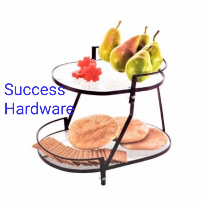 KRISHOME WADAH TEMPAT SAJI KUE 2 TINGKAT GLASS SERVING TRAY 2 TIER (3)