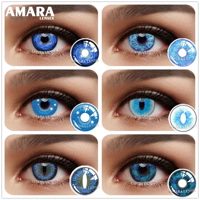 SOFTLENS NEW COSPLAY HALLOWEEN ODELS ANIME BLUE HD-46 BLUE