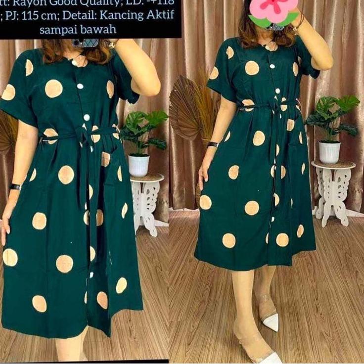 Terlaris Daster rayon adem Andin firall motif polkadot