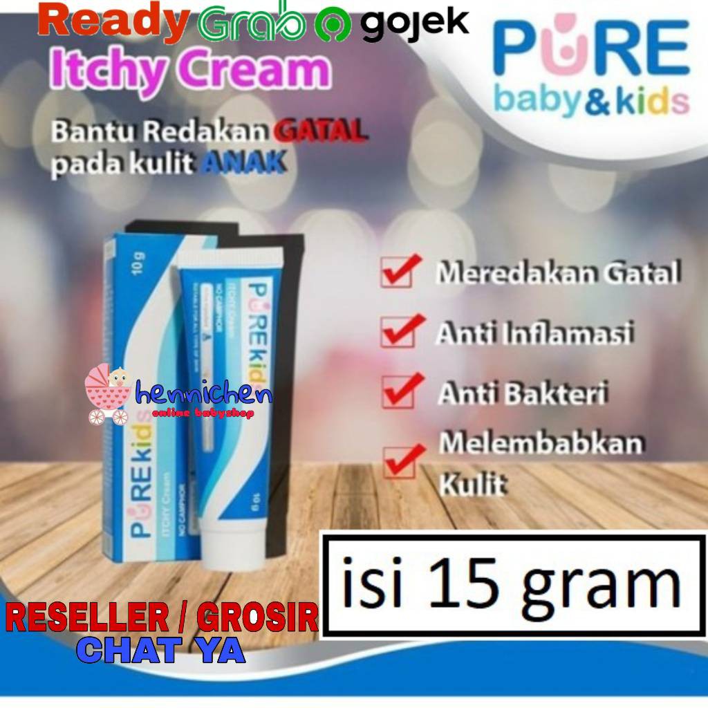 LEBIH BESAR Pure BB Baby &amp; Kids Itchy Cream 15gr Krim Pengurang Gatal Anak PureKids Pure Baby