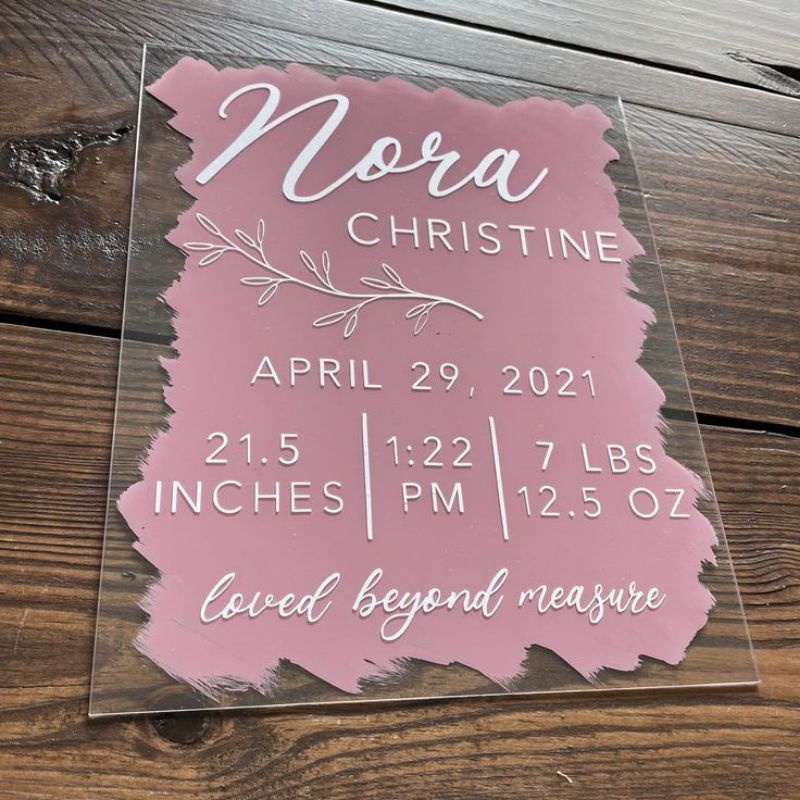 Hospital Board Baby Acrylic/Papan Nama Bayi Lahir