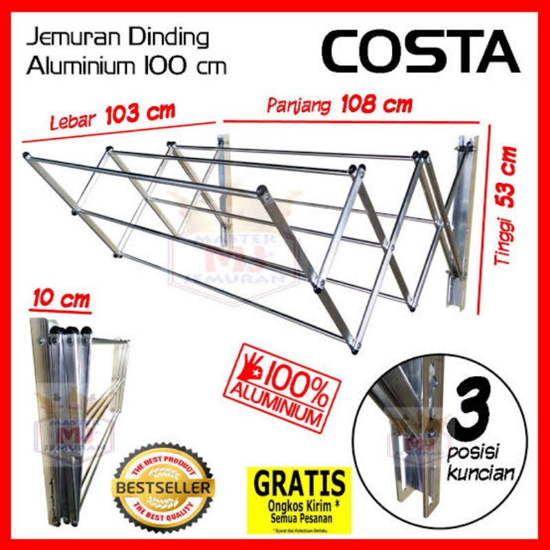 jemuran dinding aluminium bina karya