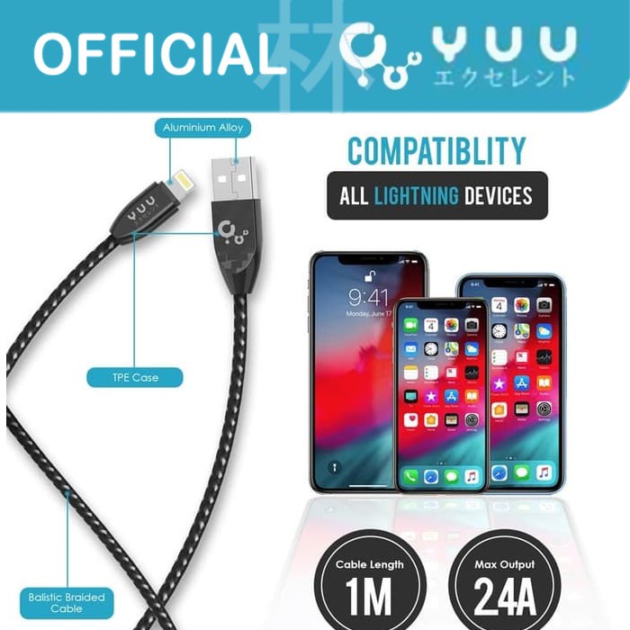 Yuu YCBM03i Data Cable Lightning For Iphone 2.4A