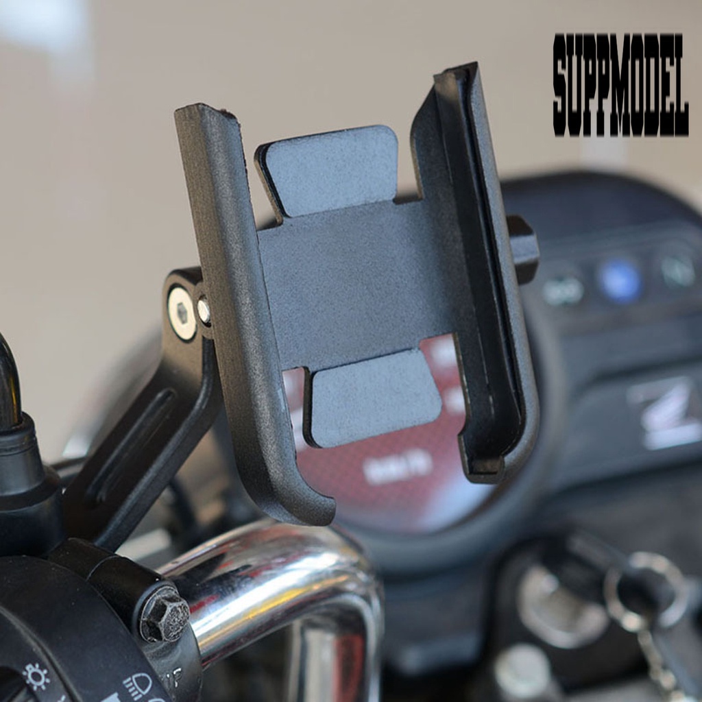 Stand Holder Handphone / Gps Rotasi 360 Derajat Bahan Aluminum Alloy Untuk Kaca Spion Motor / Sepeda