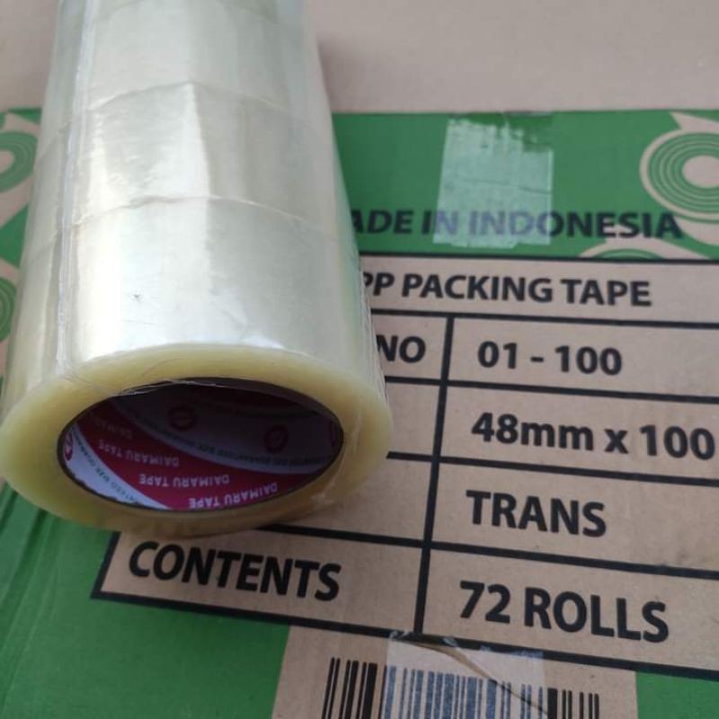 

Lakban bening Daimaru tape asli isolasi transparan ukuran 48mm