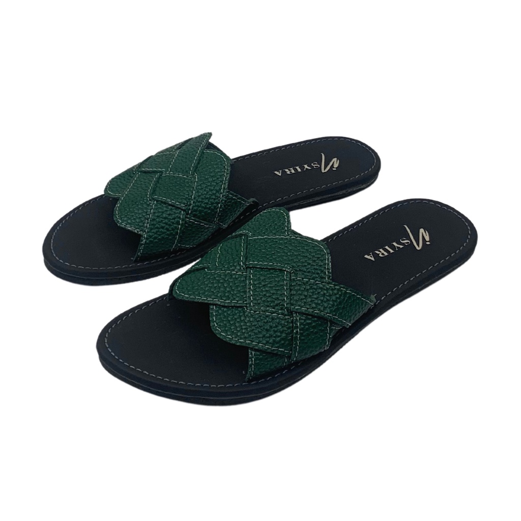Insyira - Sandal Wanita Sharlina / Sandal Papirut Wanita Non Slip Alas Hitam / Sandal Wanita Slop Ketupat